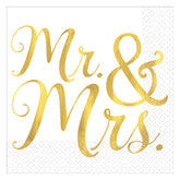 "Mr. & Mrs."  Hot Stamp Beverage Napkins